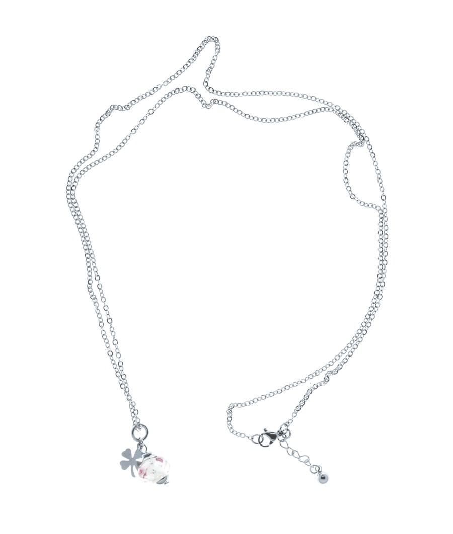 Collane Casetta di marzapane | Quatrefoil White Crystal Necklace