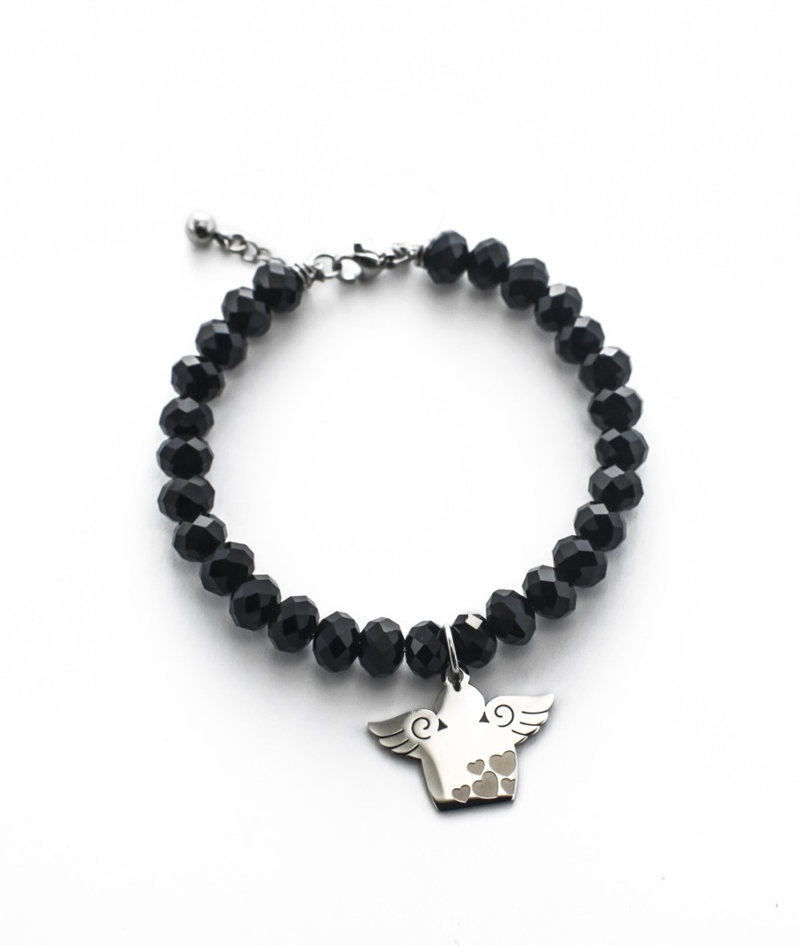 Bracciali Casetta di marzapane | Black Crystal Angel Bangle