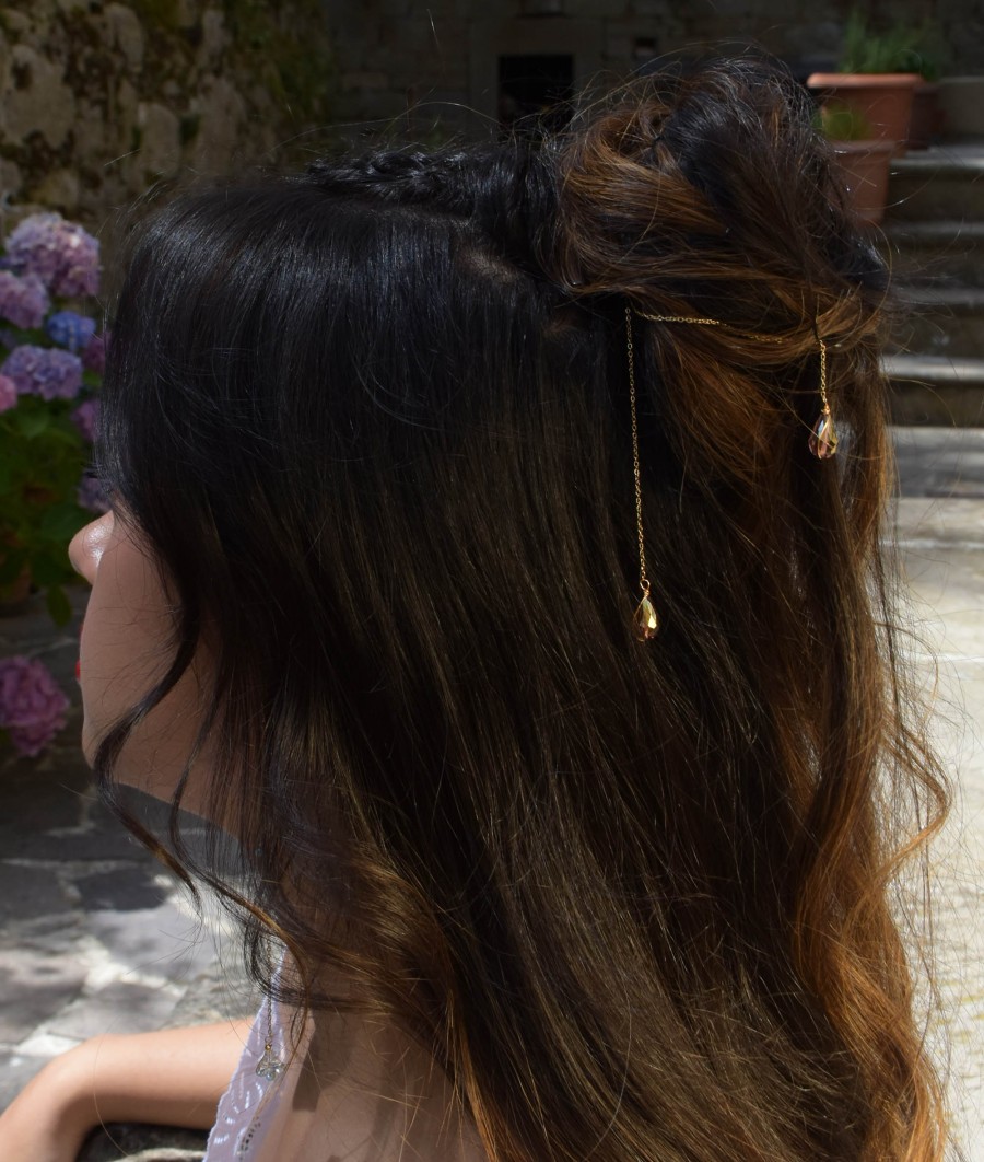 Accessori Per Capelli Casetta di marzapane | Ornamento Gioiello Per Capelli Con Goccia