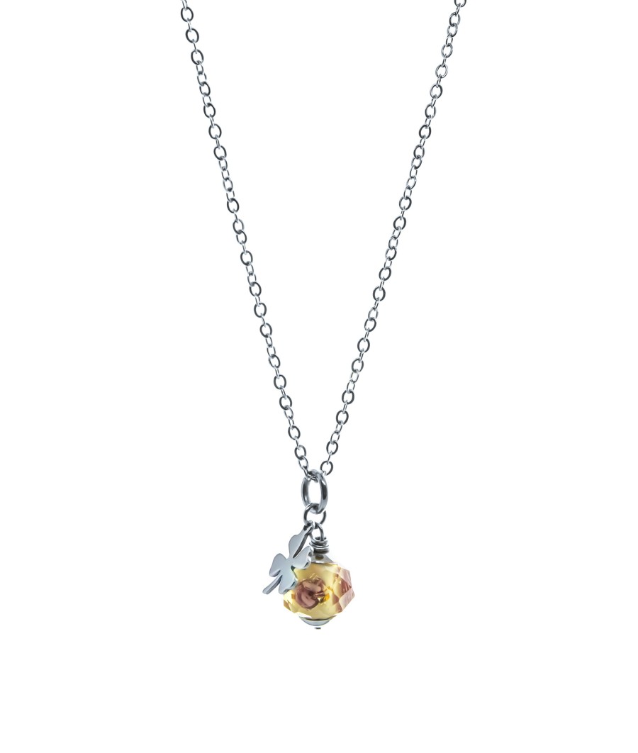 Collane Casetta di marzapane | Quatrefoil Yellow Crystal Necklace